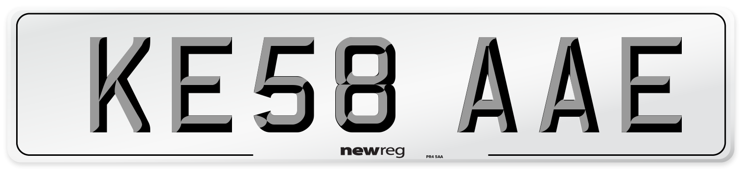 KE58 AAE Number Plate from New Reg